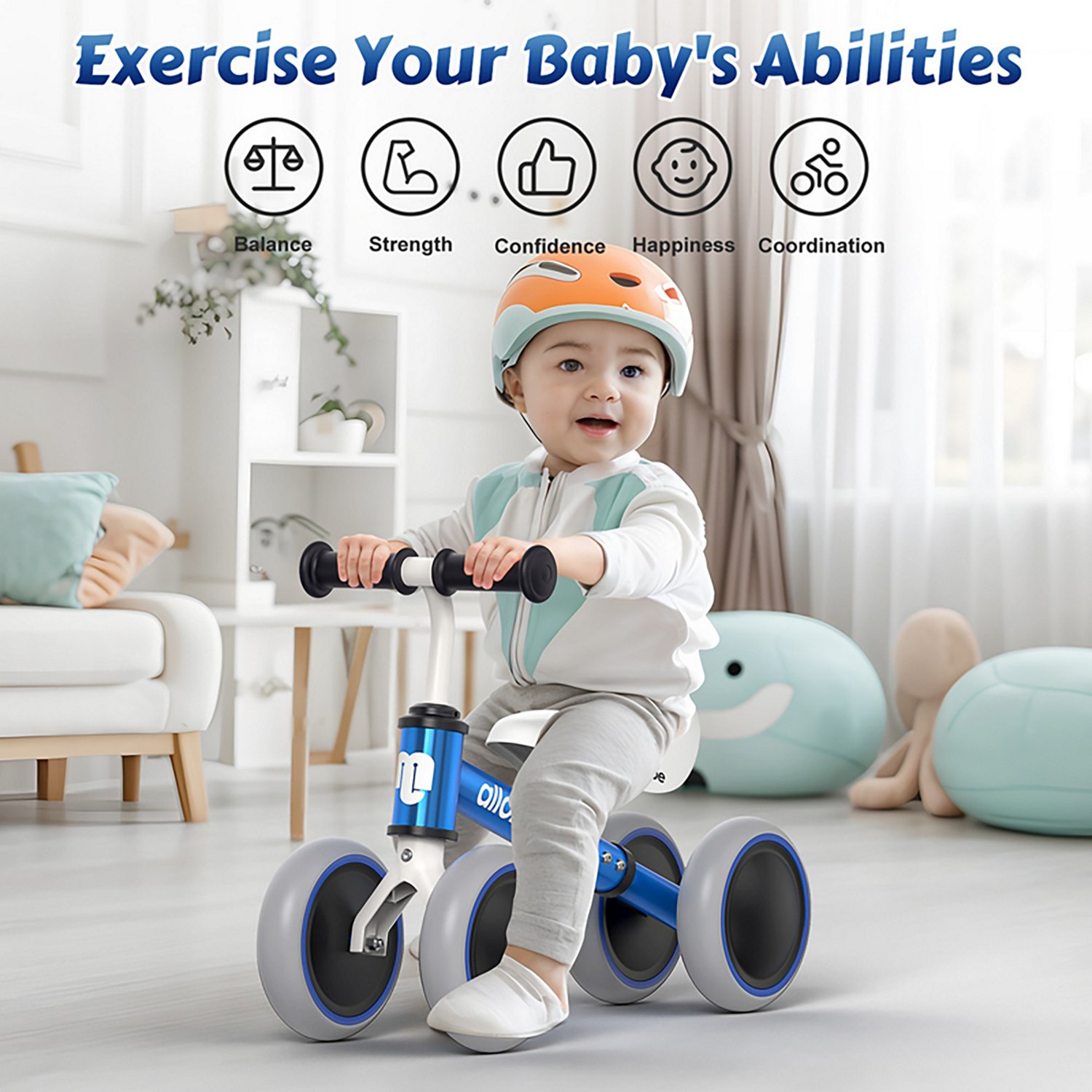 Allobebe Kids' 6" Adjustable 4-Wheel Balance Bike - view number 5