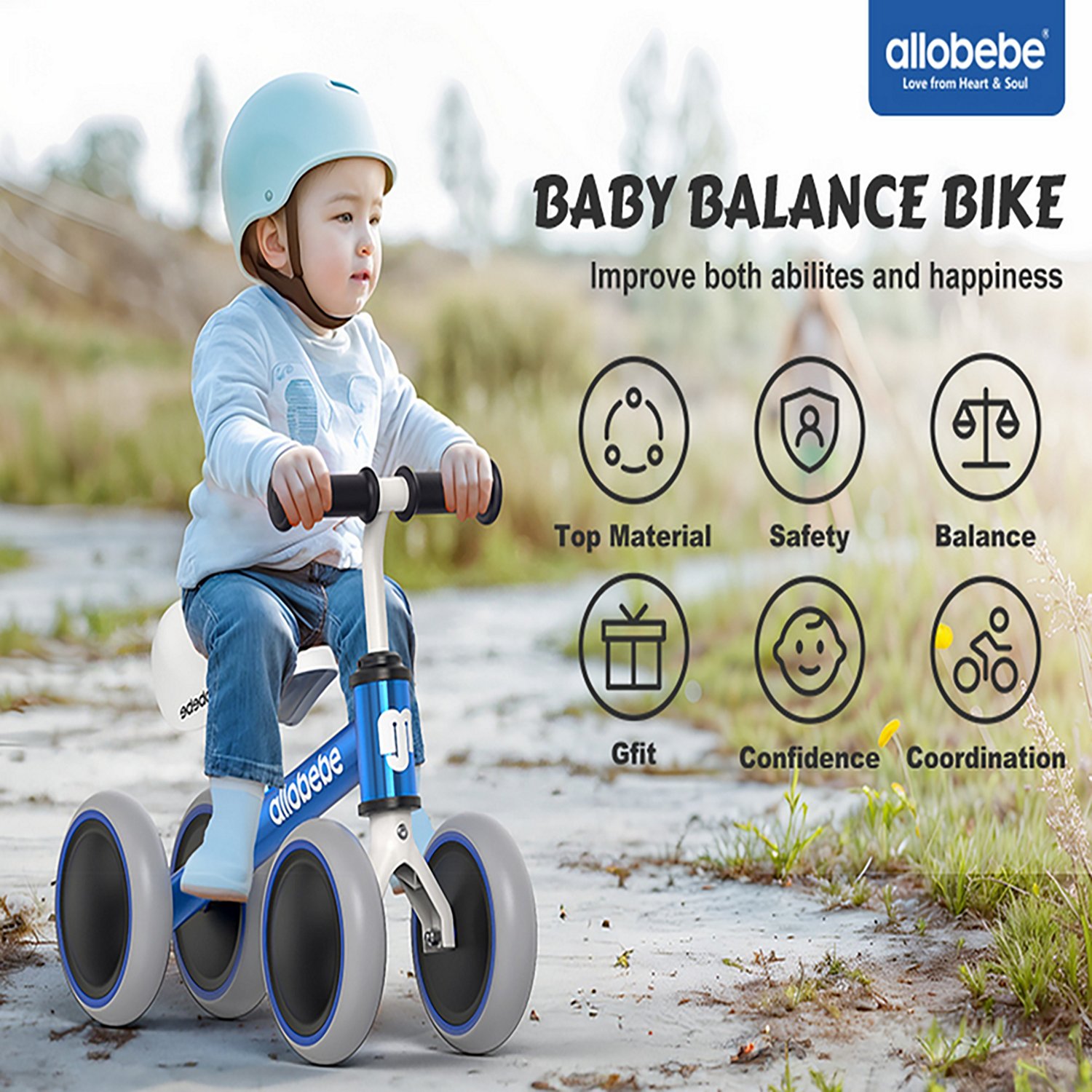 Allobebe Kids' 6" Adjustable 4-Wheel Balance Bike - view number 8