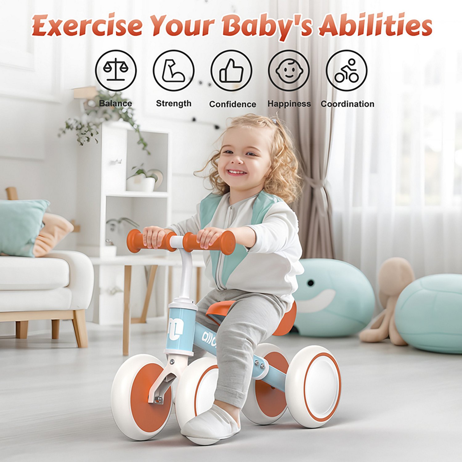 Allobebe Kids' 6" Adjustable 4-Wheel Balance Bike - view number 5