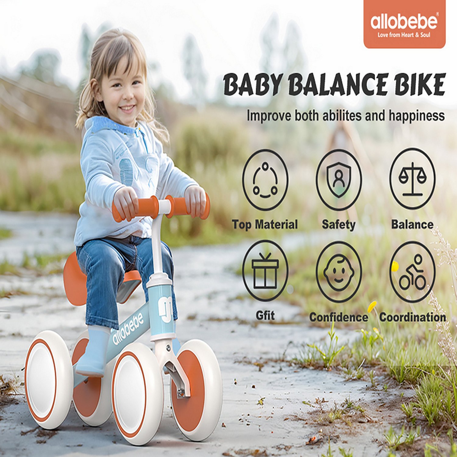 Allobebe Kids' 6" Adjustable 4-Wheel Balance Bike - view number 8