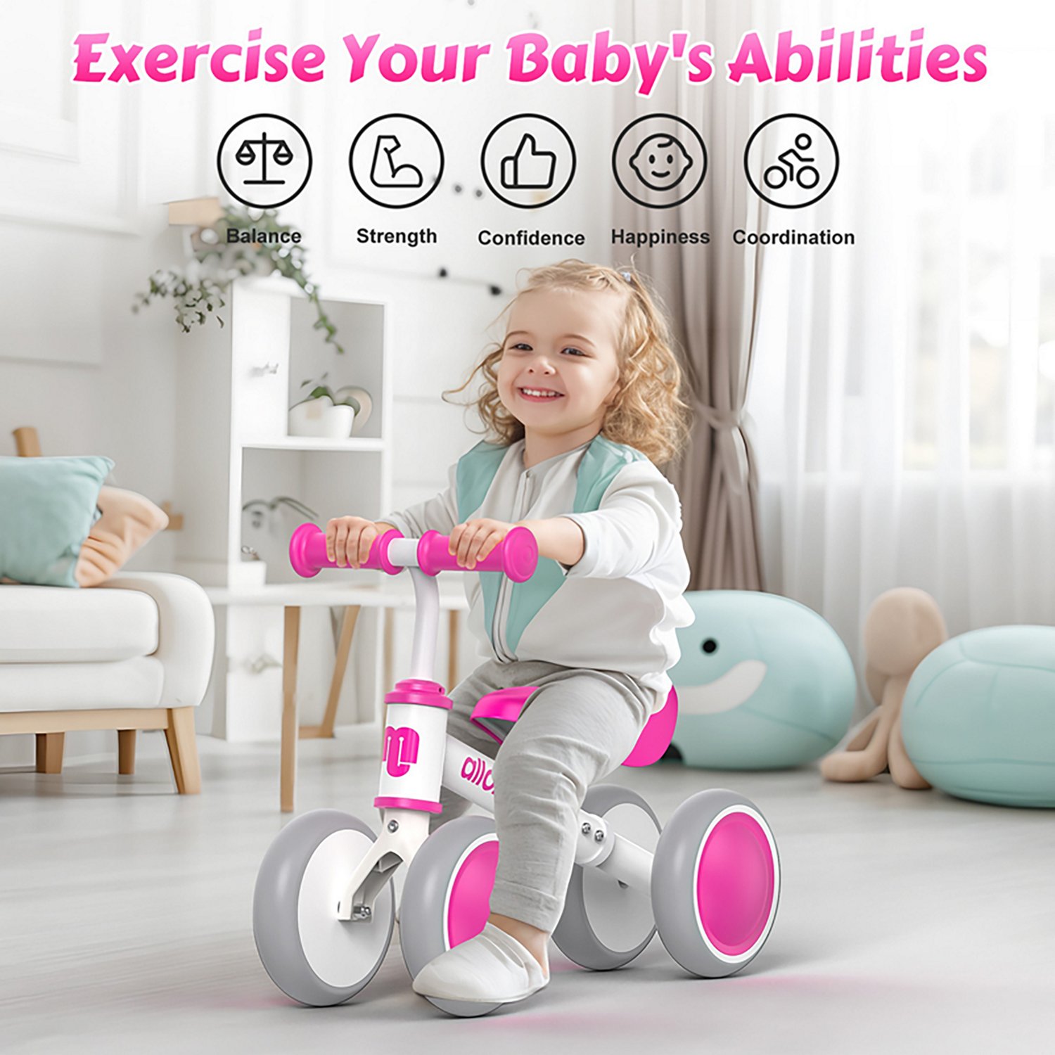 Allobebe Kids' 6" Adjustable 4-Wheel Balance Bike - view number 5