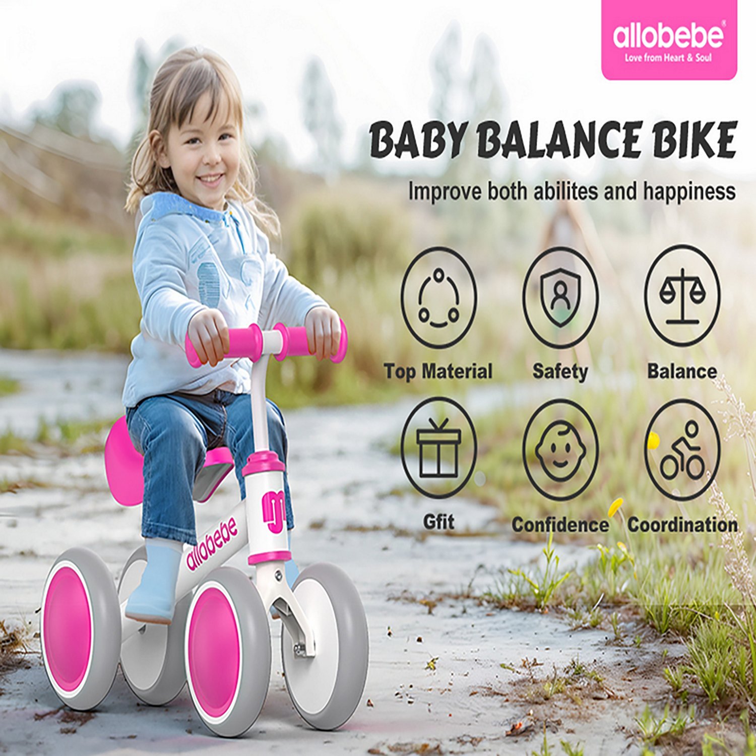 Allobebe Kids' 6" Adjustable 4-Wheel Balance Bike - view number 8