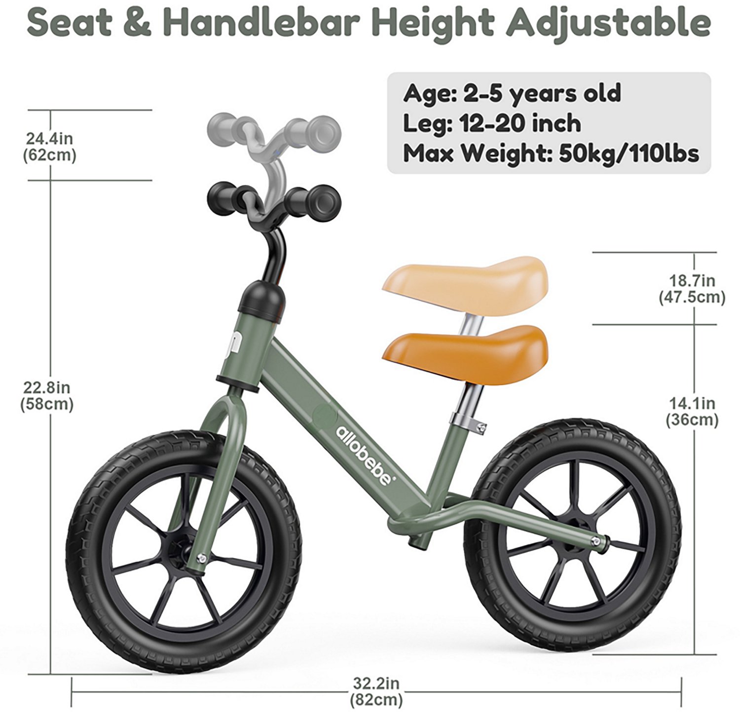 Allobebe Kids' 12" Adjustable Balance Bike - view number 4