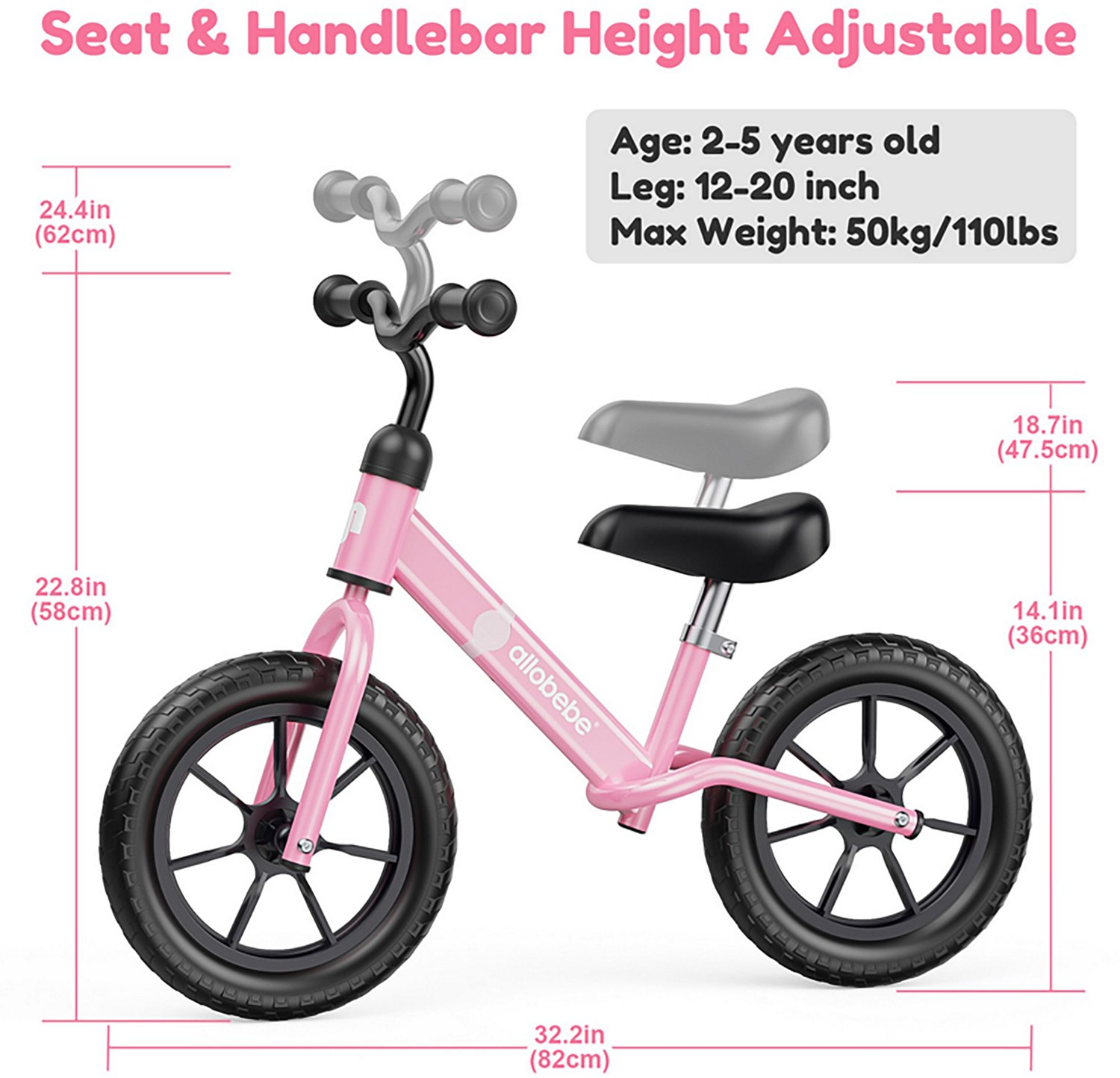 Allobebe Kids' 12" Adjustable Balance Bike - view number 3