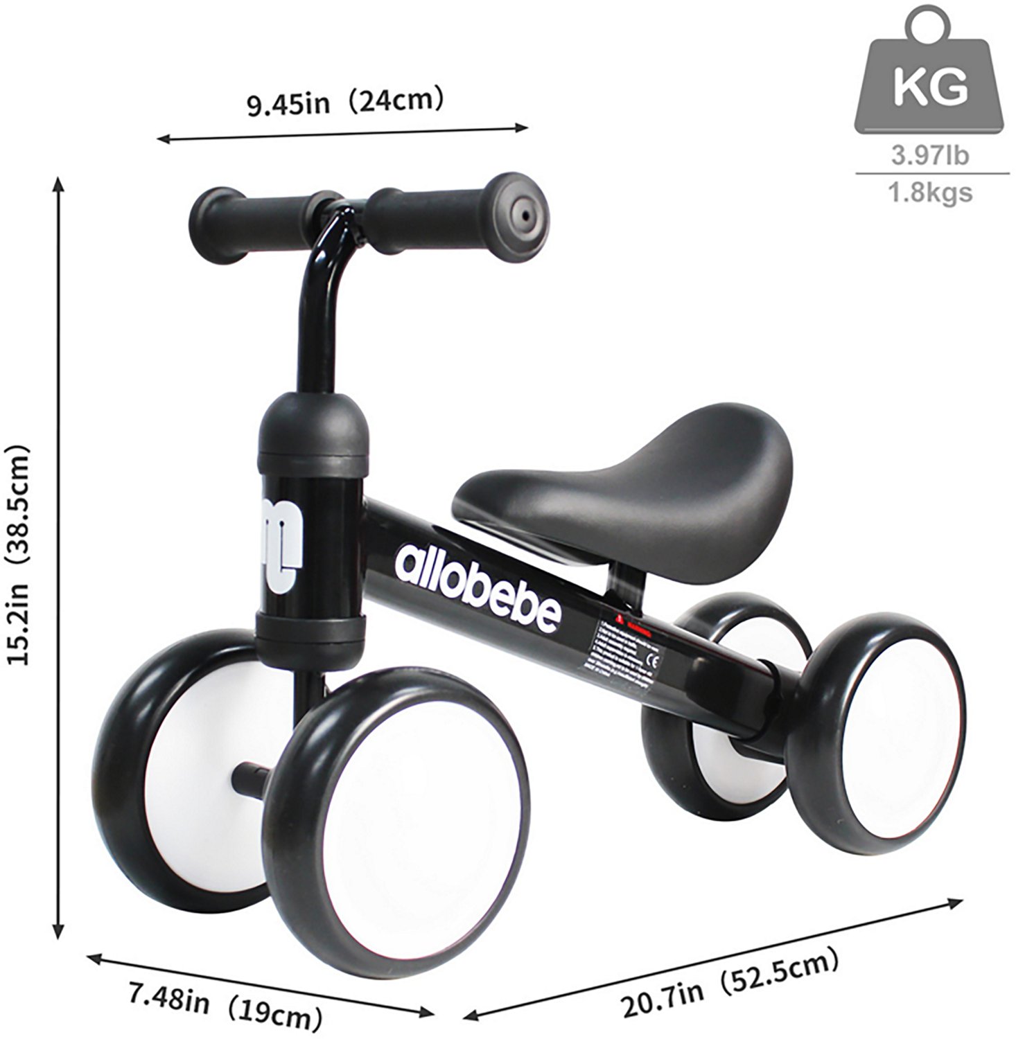 Allobebe Kids' 12" Adjustable 4-Wheel Balance Bike - view number 3