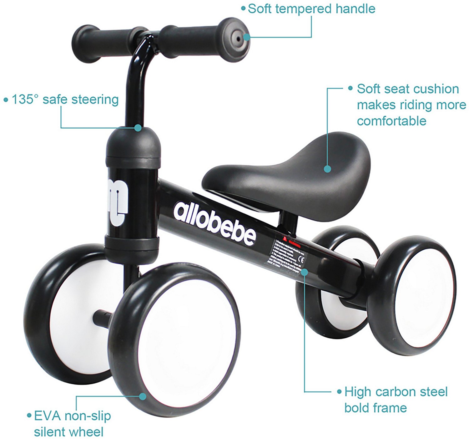 Allobebe Kids' 12" Adjustable 4-Wheel Balance Bike - view number 5