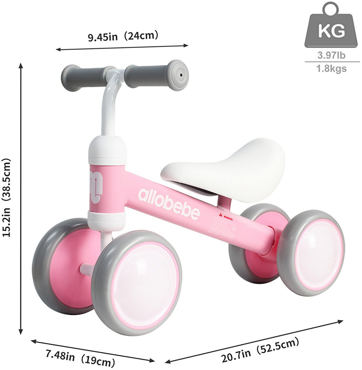Allobebe Kids' 12" Adjustable 4-Wheel Balance Bike - view number 2