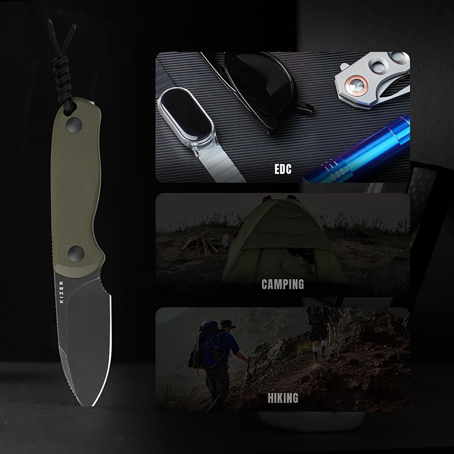 Kizer Drop Bear Fixed Blade Utility Knife - view number 8
