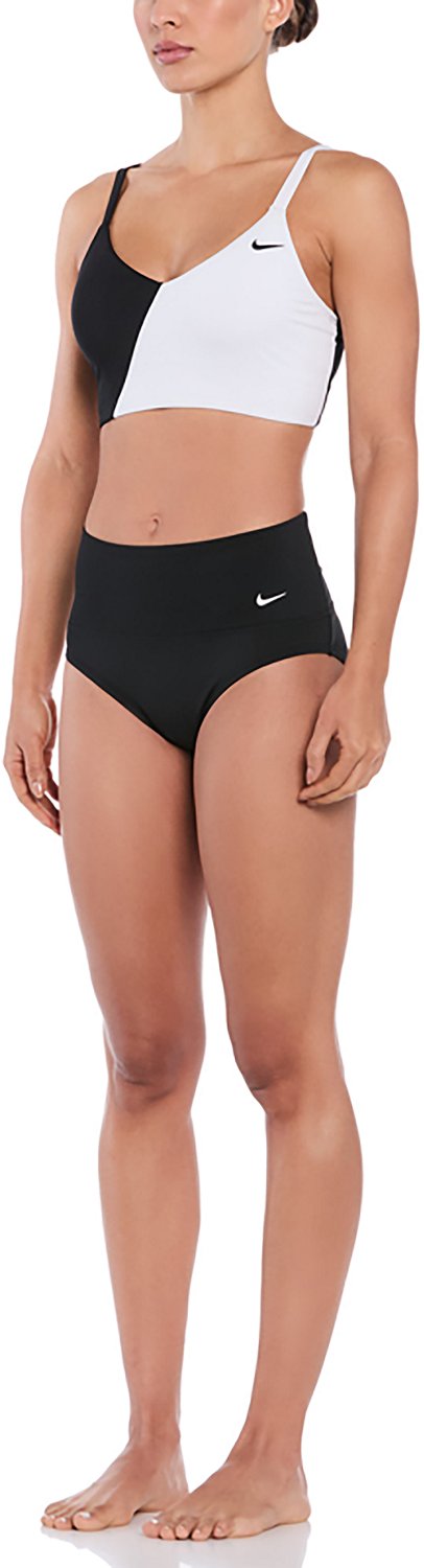 Nike Women's Color Block V-neck Midkini Swim Top - view number 3