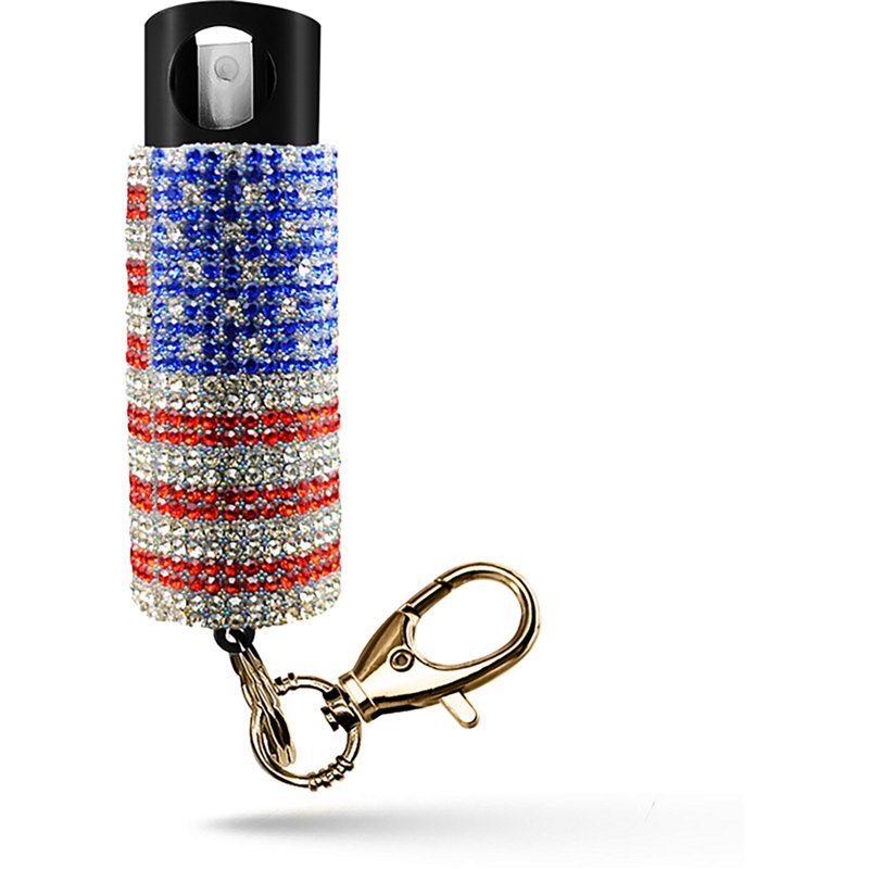 Guard Dog Security Bling It On Pepper Spray with Snap Clip - Red/White/Blue