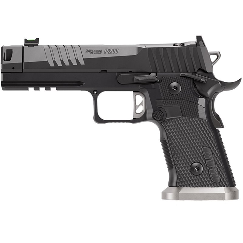 Sig Sauer P211-GTO FS 9mm SS Frm Alloy Grip 4.4" Bbl SS Slide FO Front Fixed Rear Flat Skel Trg Pistol w/(3) 10rd Mag 211F-9-GTO-10