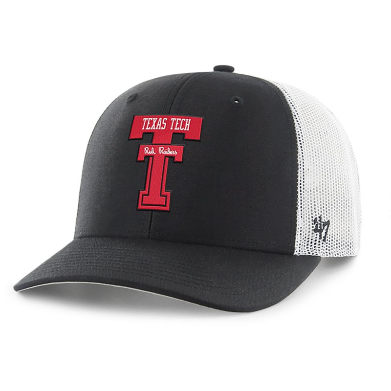 '47 Adult Texas Tech Red Raiders Black Vintage Trucker Adjustable Hat, Men's
