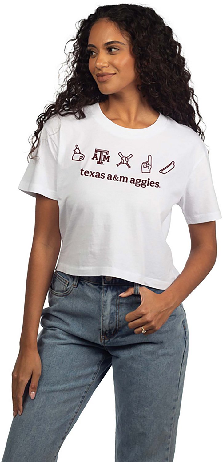 Chicka-d Women's Texas A&M University Hustle Baseball Short N' Sweet Graphic T-shirt