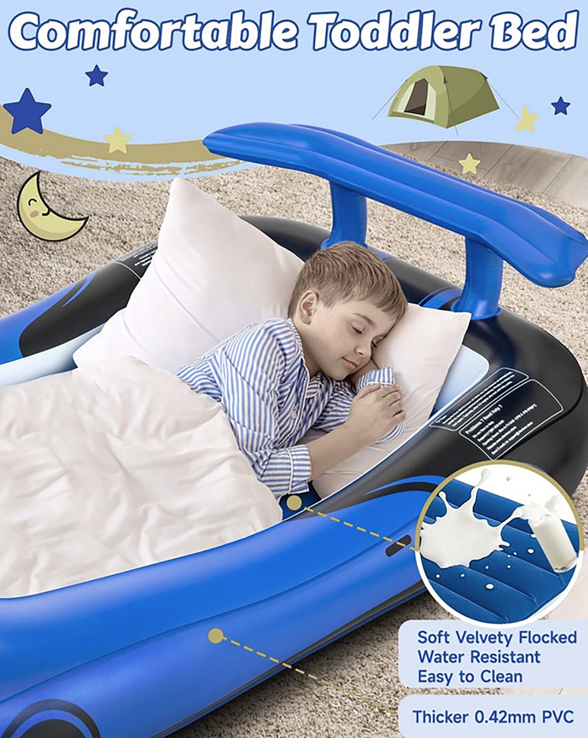 Cherimor 13 in. Toddler Airbed with Built‑In Pump and Guardrails - view number 4
