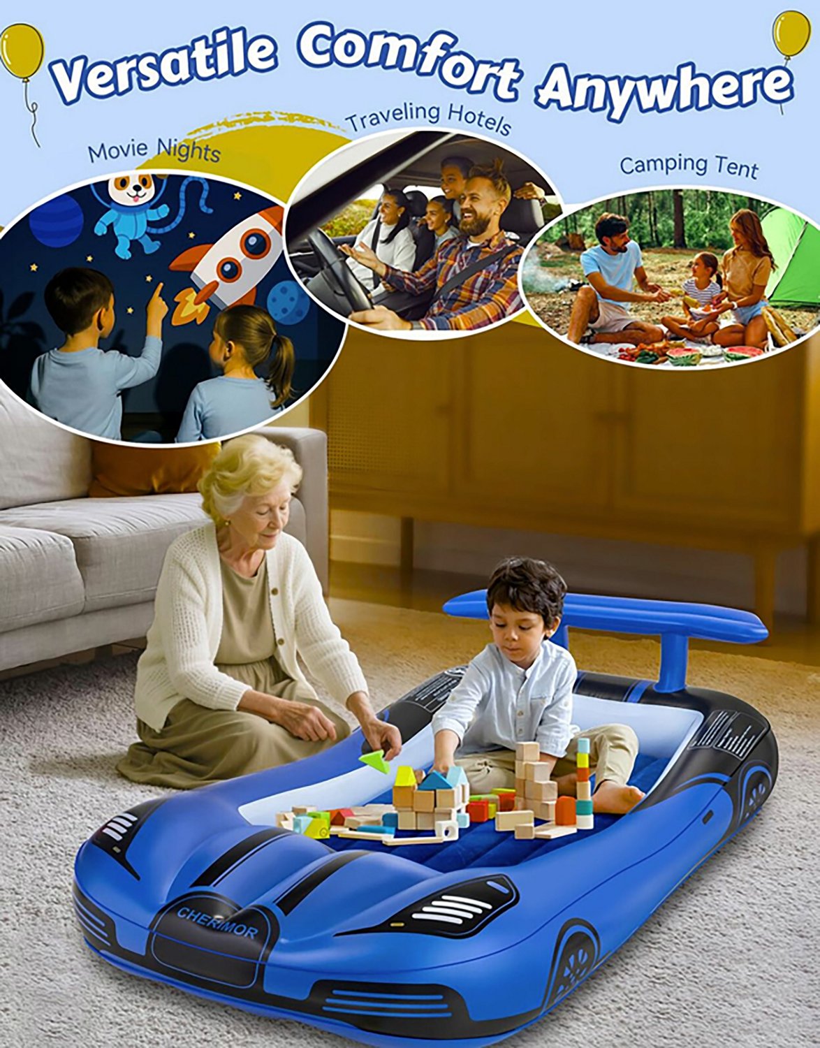 Cherimor 13 in. Toddler Airbed with Built‑In Pump and Guardrails - view number 8