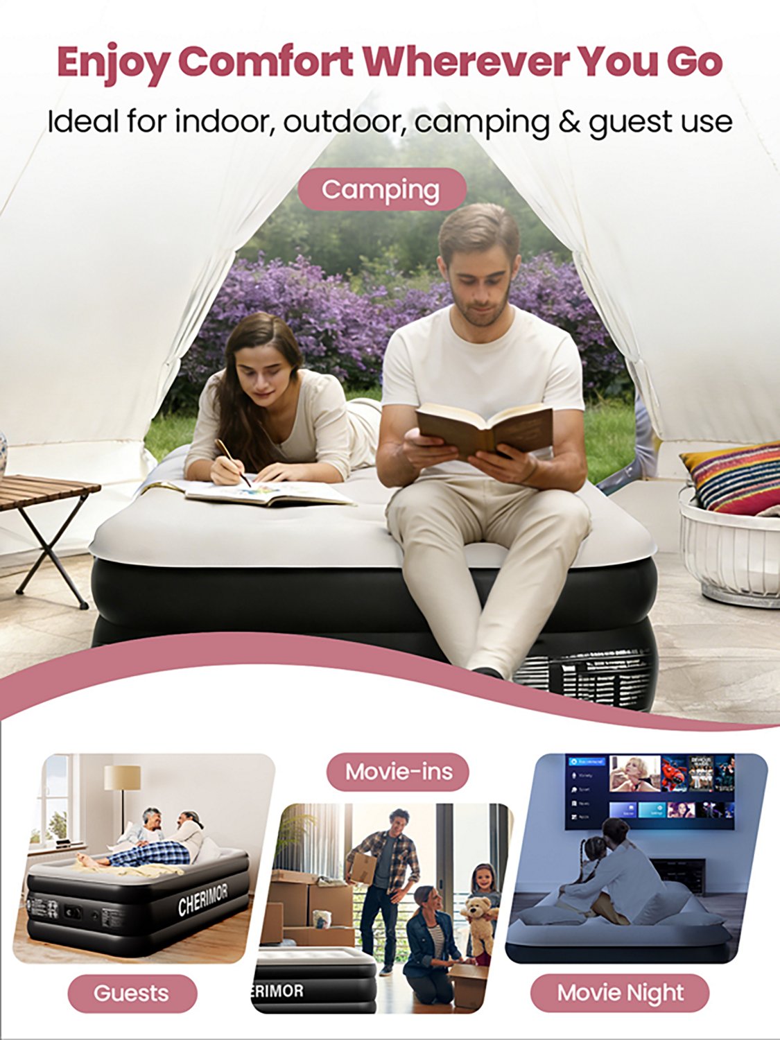 Cherimor 18 in. Series Twin XL Airbed with Built‑In Pump and Pillow‑Top Surface - view number 7
