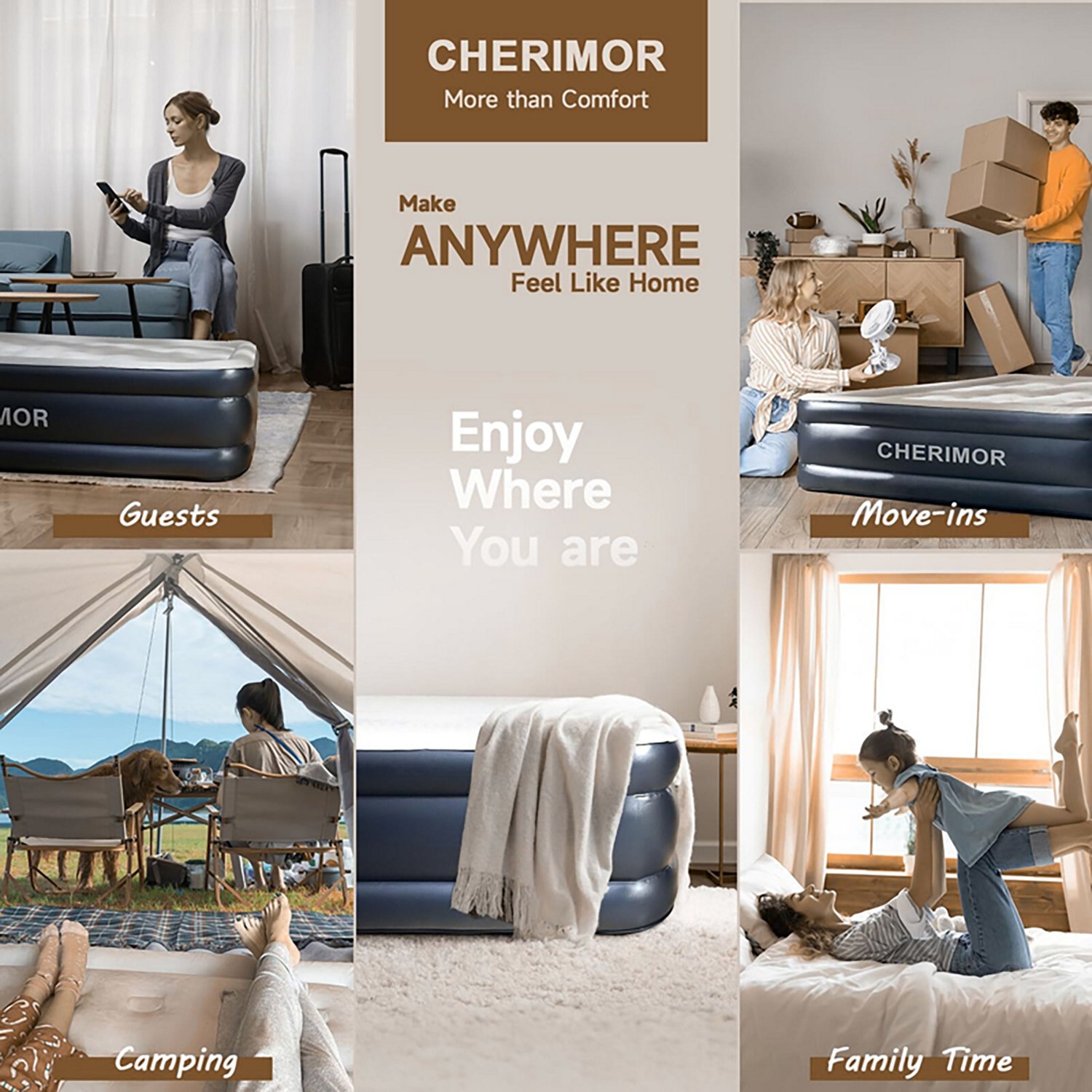  Cherimor 20 in. Series Twin XL Airbed with Built‑In Pump and Quilted Topper - view number 6