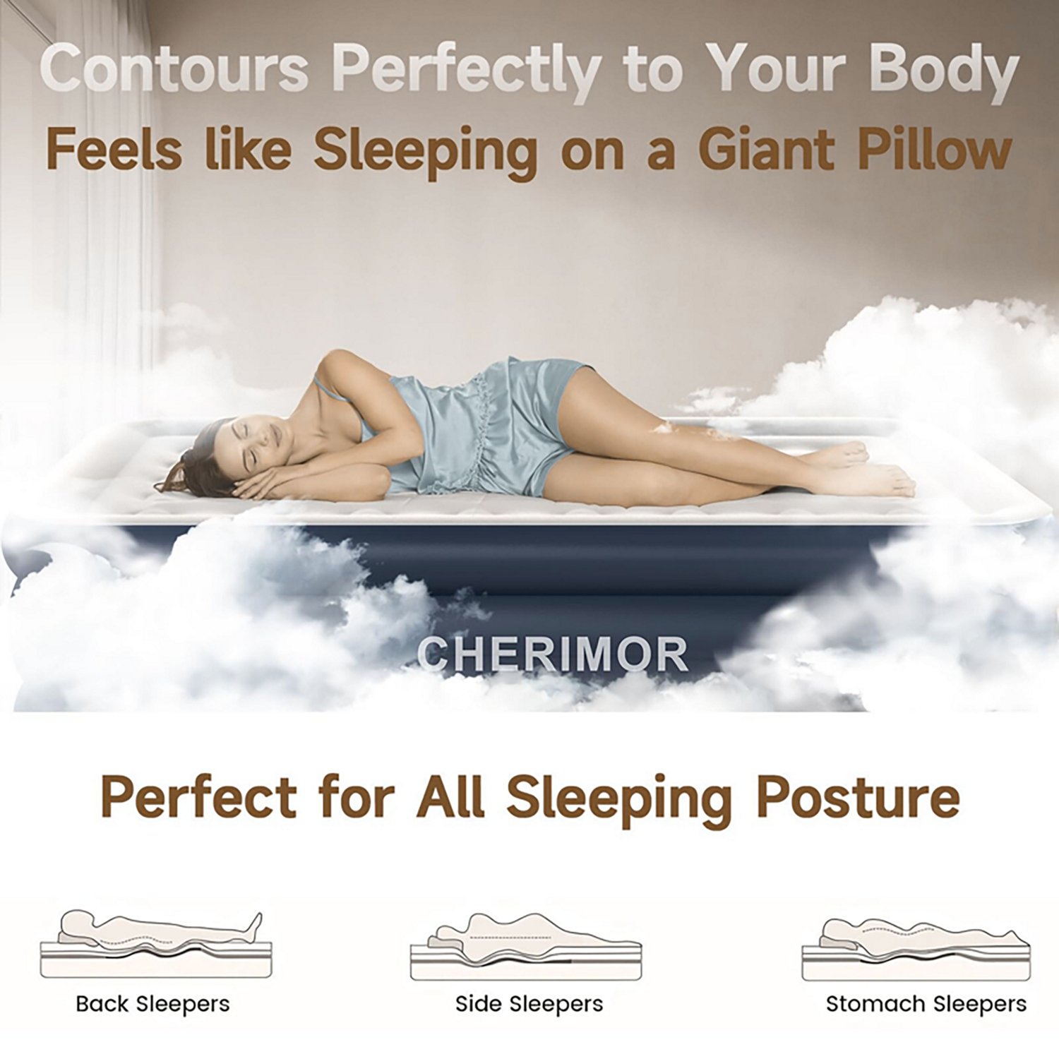  Cherimor 20 in. Series Twin XL Airbed with Built‑In Pump and Quilted Topper - view number 7