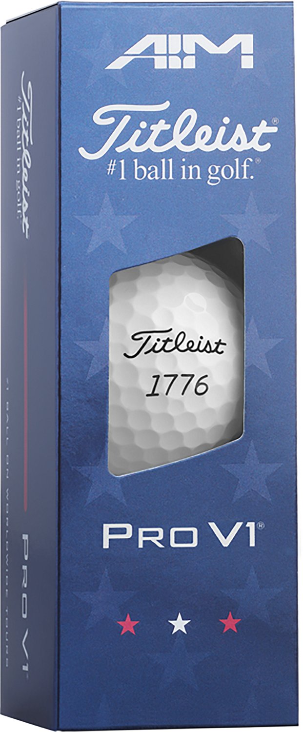 Titleist Pro V1 AIM Red, White, & Blue 1776 Golf Balls 12‑Pack - view number 2