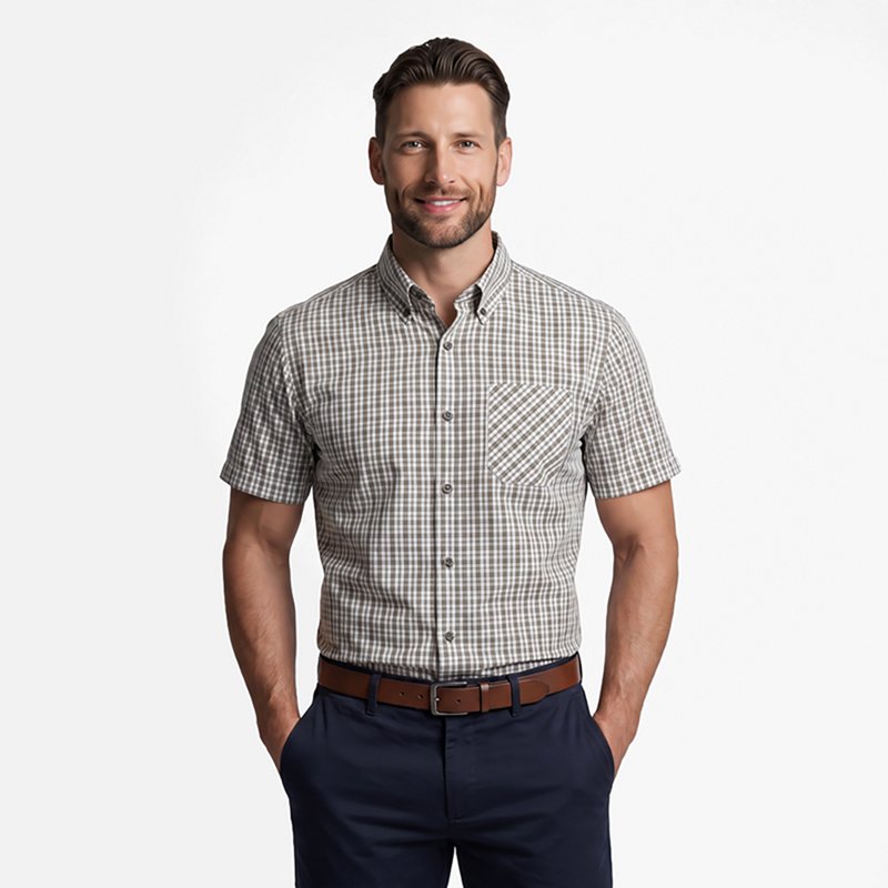Magellan Outdoors Men's Summerville Plaid Short Sleeve Shirt