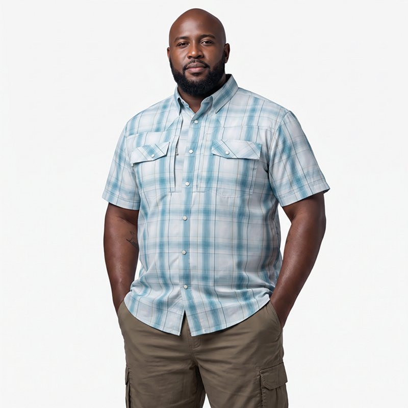 Magellan Men's Pecos River Plaid Short Sleeve Shirt