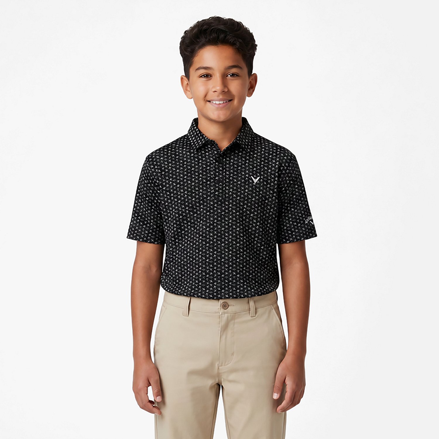 Callaway Boys' Camo Plane Allover Print Polo Shirt