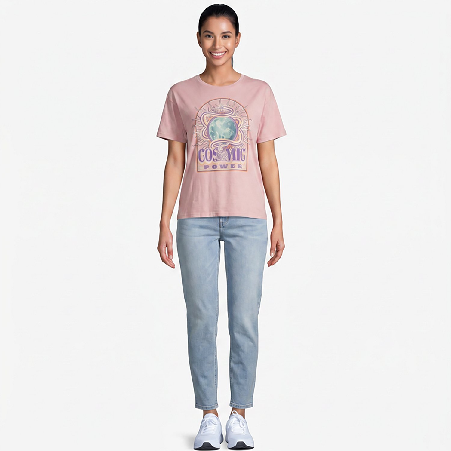 Live Outside the Limits Women's Cosmic Power Oversized Graphic T-shirt