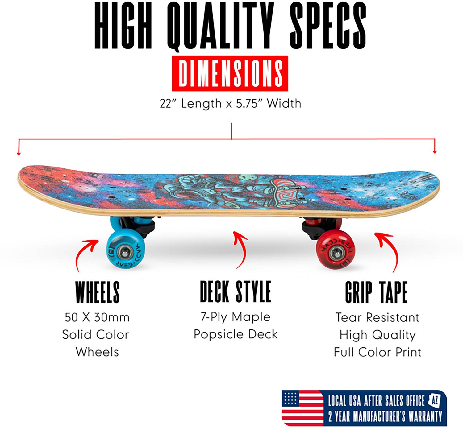 Madd Gear 22" Mini Cruiser Locker Skateboard - view number 2