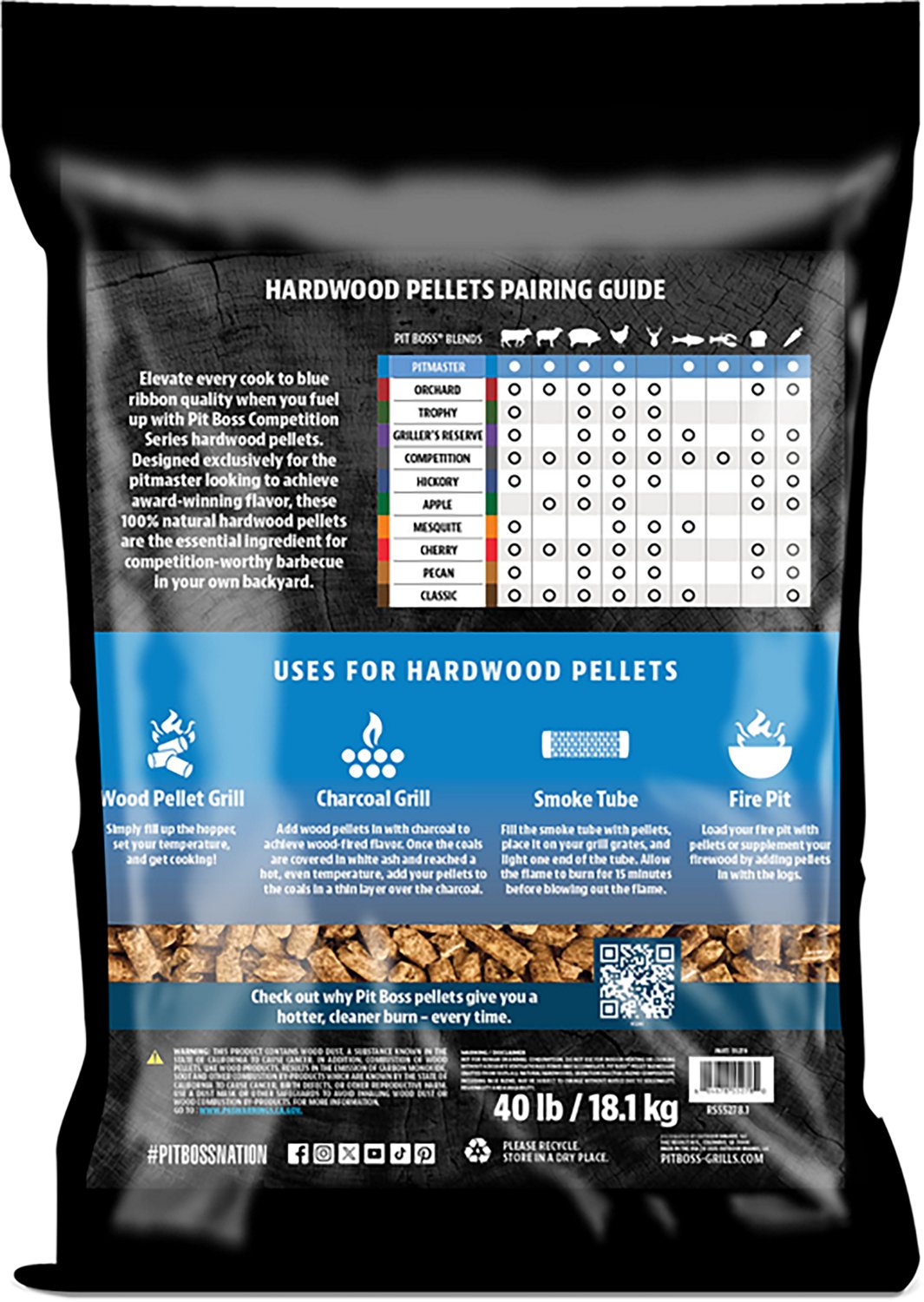Pit Boss Competition Series Pitmaster Blend 40 lb. BBQ Hardwood Pellets - view number 2