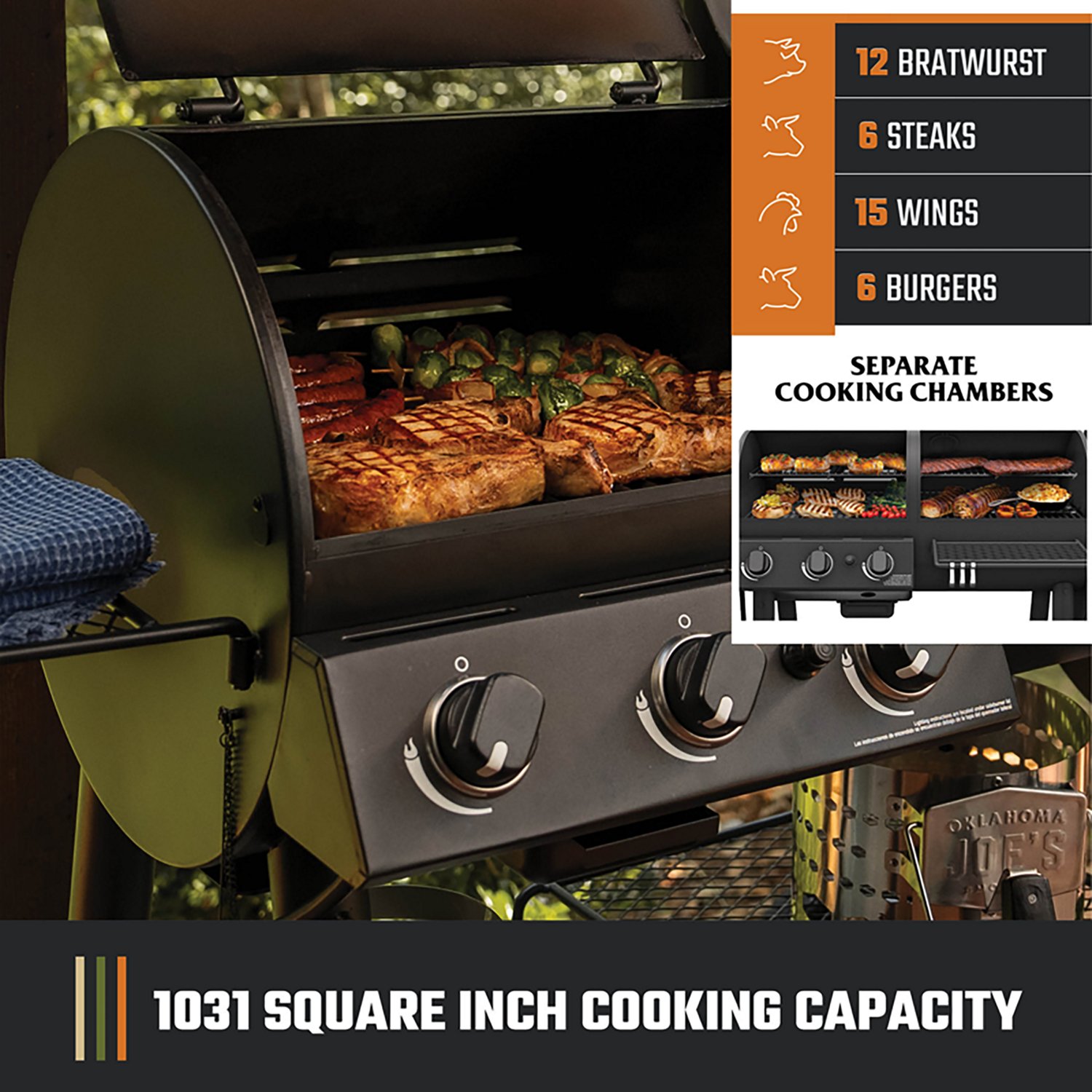 Oklahoma Joe's Canyon Combo Gas Charcoal Grill and Smoker | Academy
