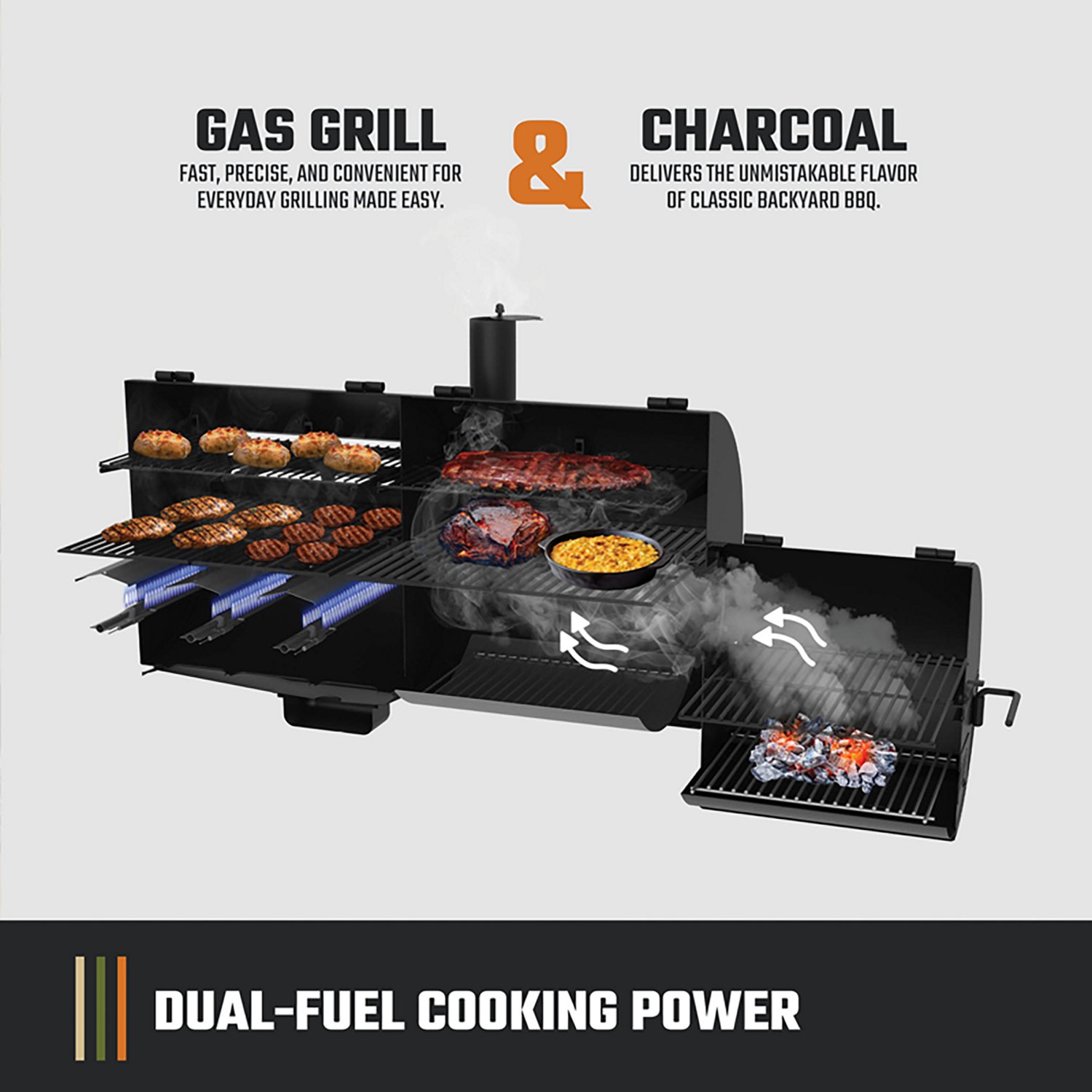 Oklahoma Joe's Canyon Combo Gas Charcoal Grill and Smoker - view number 4