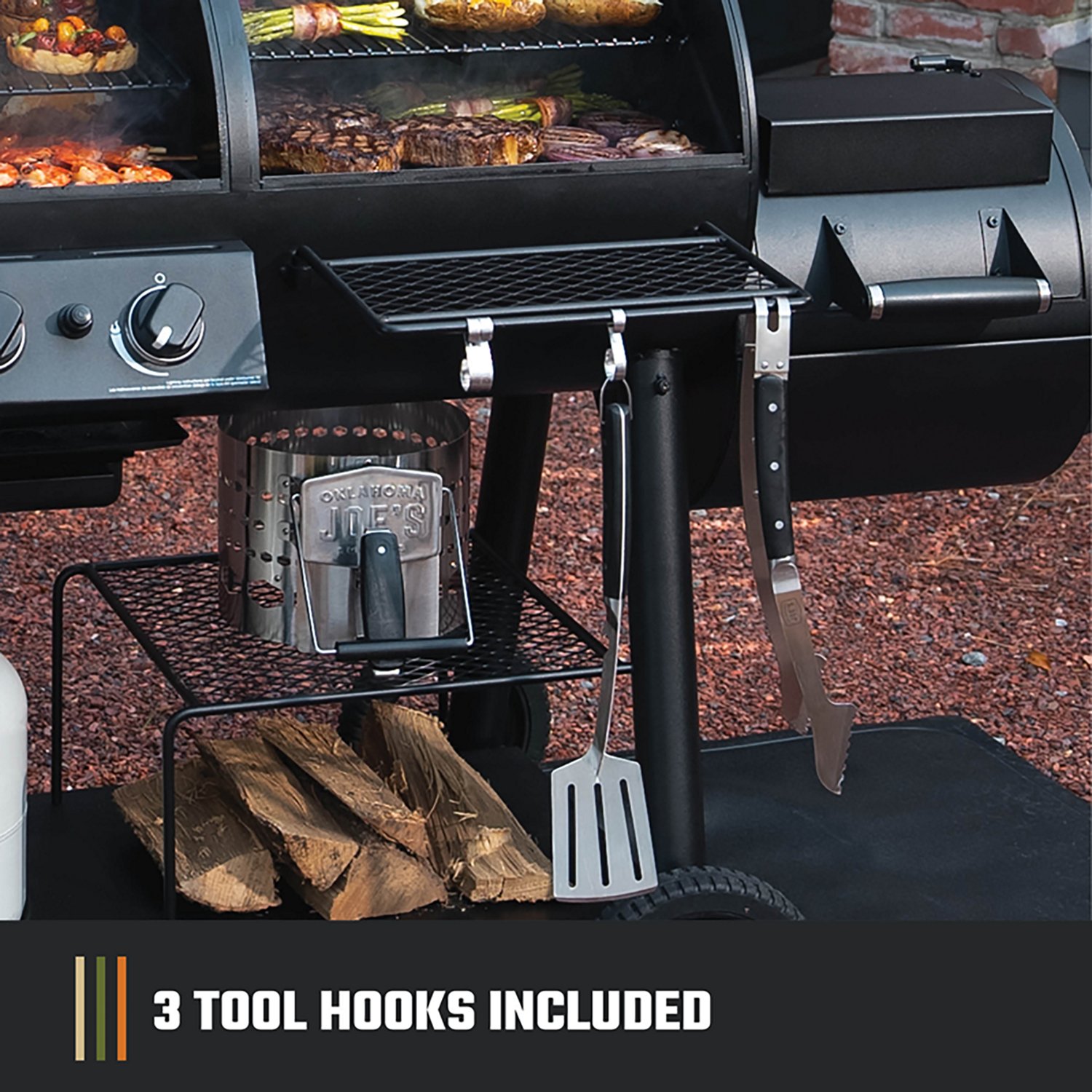 Oklahoma Joe's Canyon Combo Gas Charcoal Grill and Smoker - view number 6
