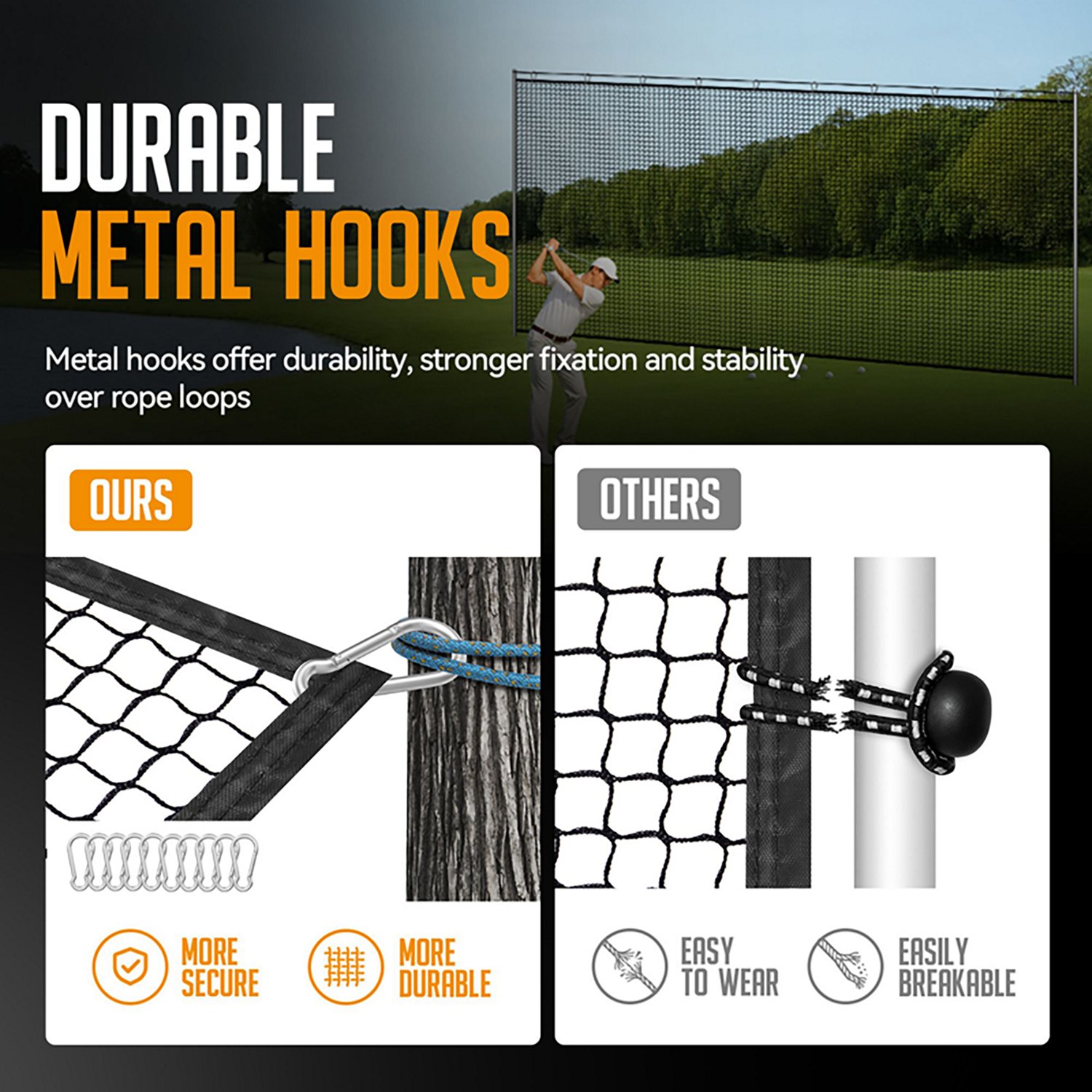 Zealfeel 10 x 20 ft Golf Practice Net Kit - view number 3