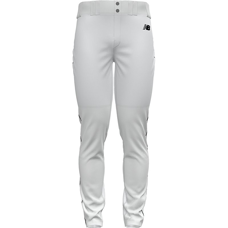 New Balance Men's Adversary 2 Tapered Piped Baseball Pants, Medium, White/Black