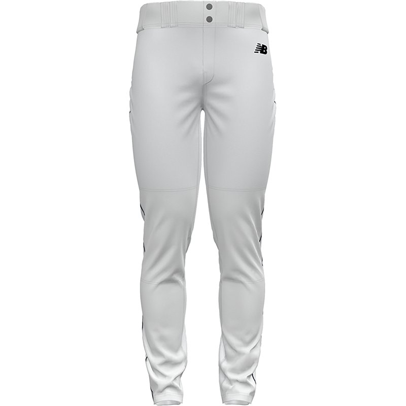 New Balance Men's Adversary 2 Tapered Piped Baseball Pants, XXL, White/Navy Blue