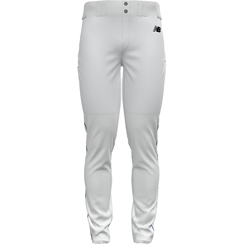 New Balance Men's Adversary 2 Tapered Piped Baseball Pants, Medium, White/Blue