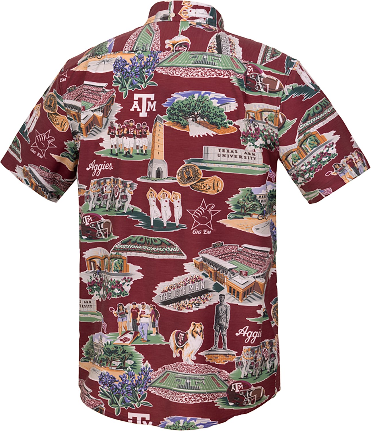 Reyn Spooner Men's Texas A&M Aggies Scenic Performance Button Down Short Sleeve Shirt - view number 2