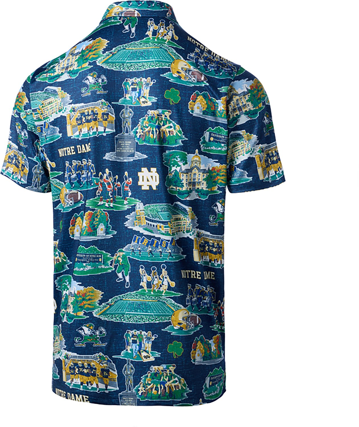 Reyn Spooner Men's Notre Dame Fighting Irish Scenic Performance Button Down Short Sleeve Shirt - view number 2