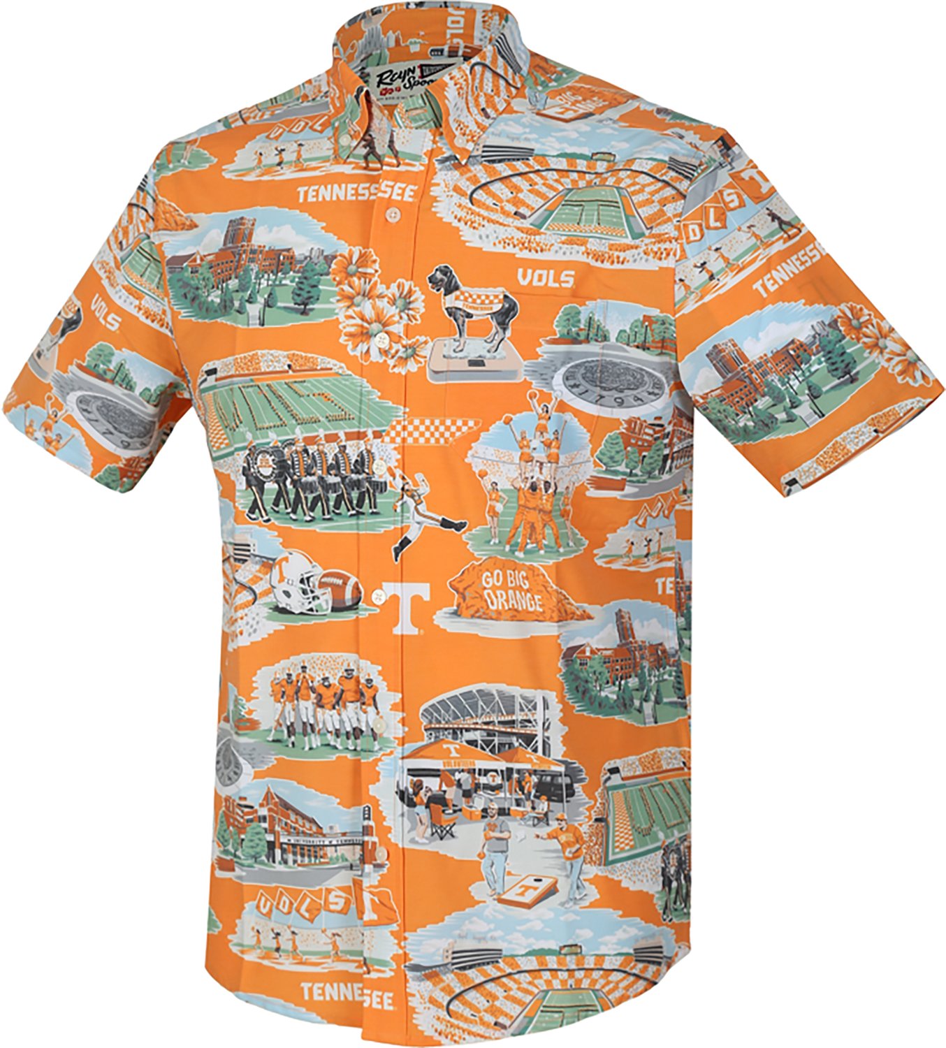 Reyn Spooner Men's Tennessee Volunteers Scenic Performance Button Down Short Sleeve Shirt