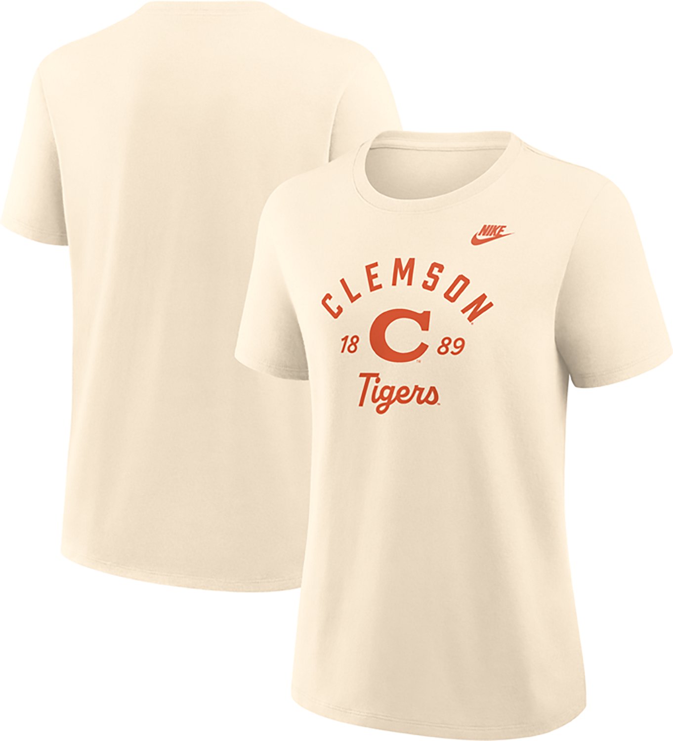 Nike Women's Clemson University Team Name Arch Over Vault Logo Legacy Graphic T-shirt - view number 3