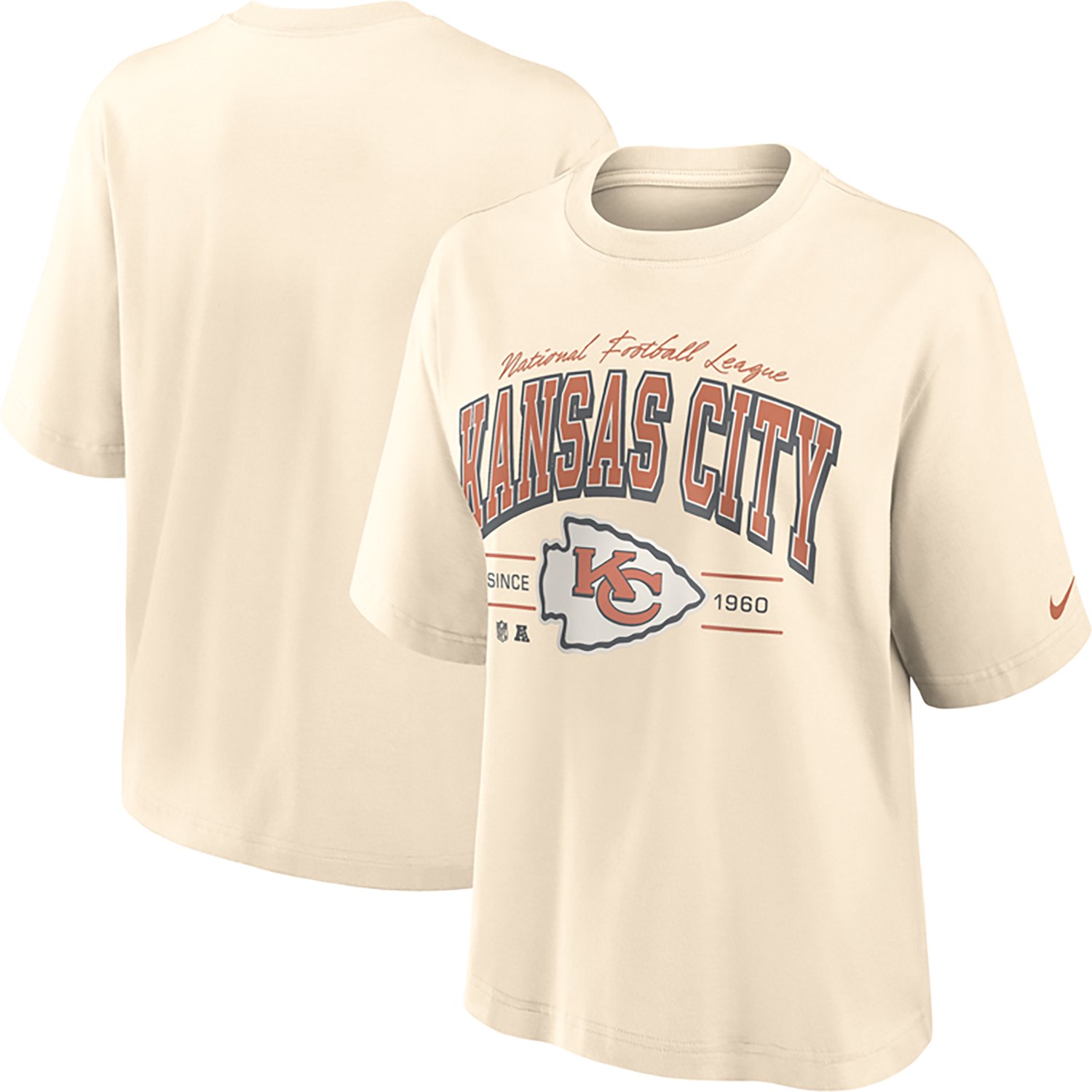 Nike Women's Kansas City Chiefs Vintage Mod Boxy Graphic T-shirt - view number 3