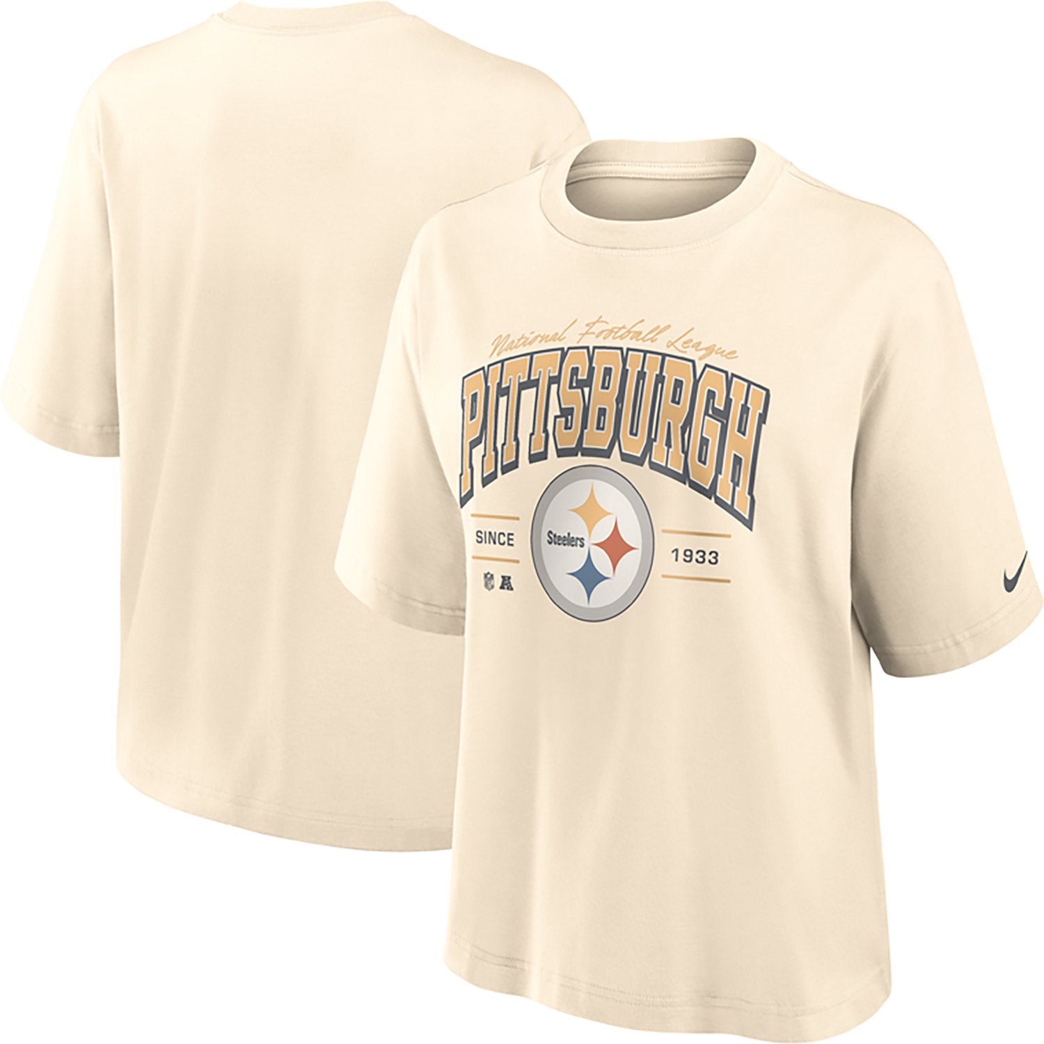 Nike Women's Pittsburgh Steelers Vintage Mod Boxy Graphic T-shirt - view number 3