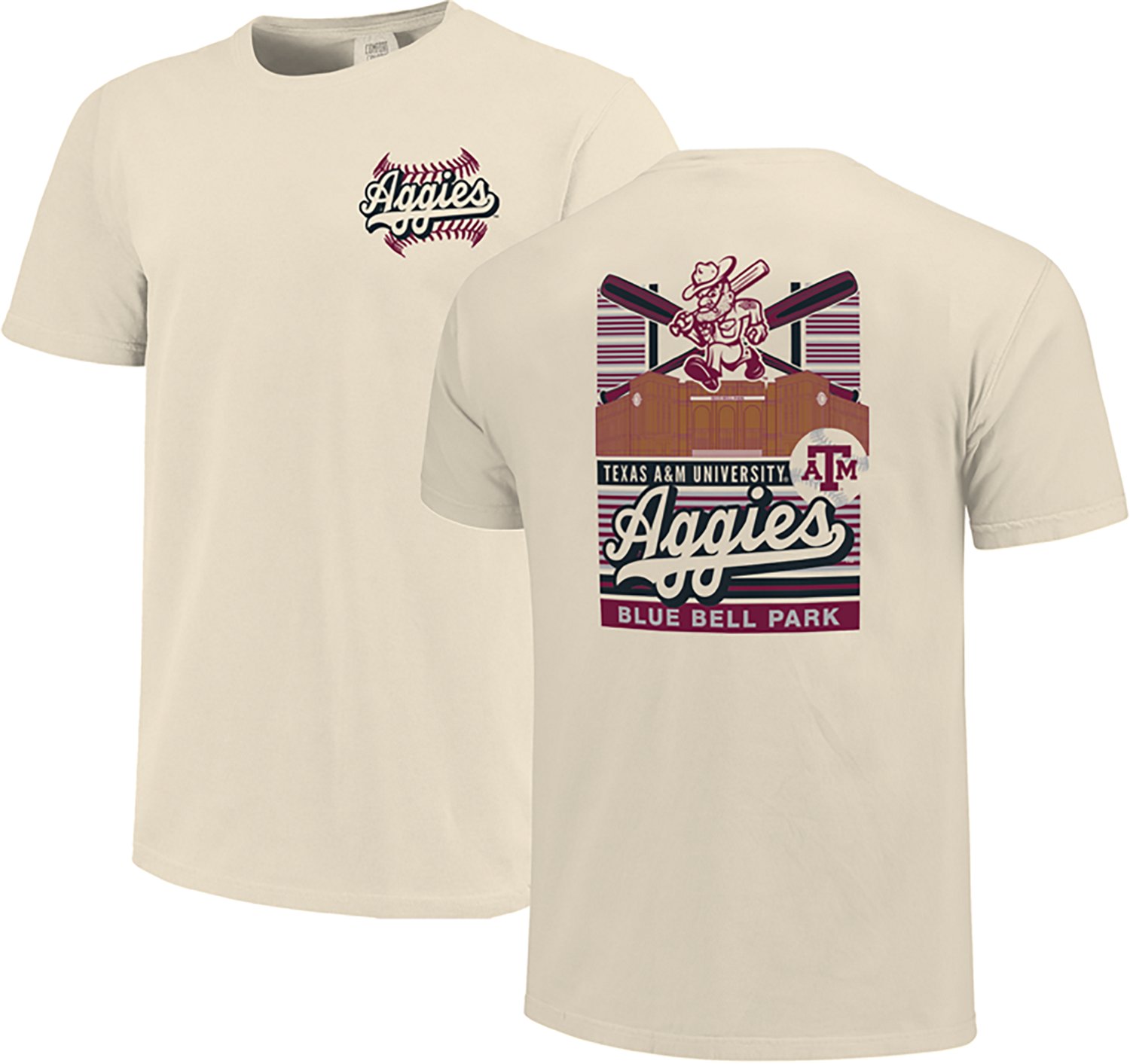 Image One Men's Texas A&M University Staggered Line Stadium CC DS Short Sleeve T-shirt - view number 3