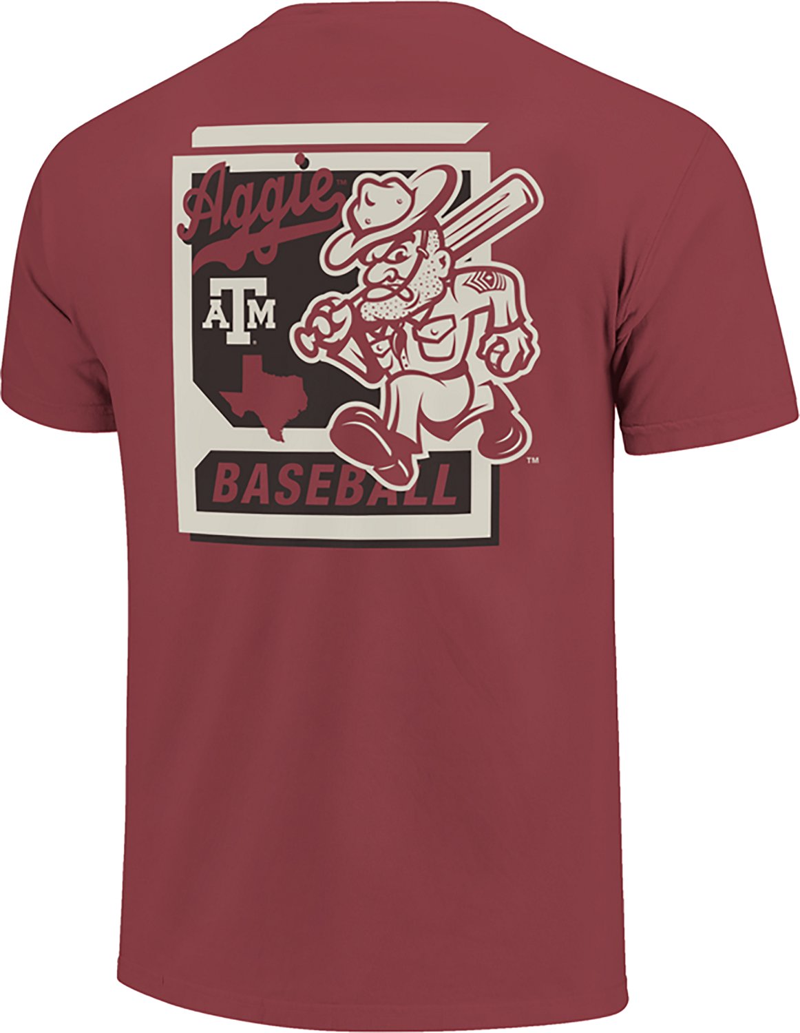 Image One Men's Texas A&M University Baseball Card Mascot CC DS Short Sleeve T-shirt - view number 2