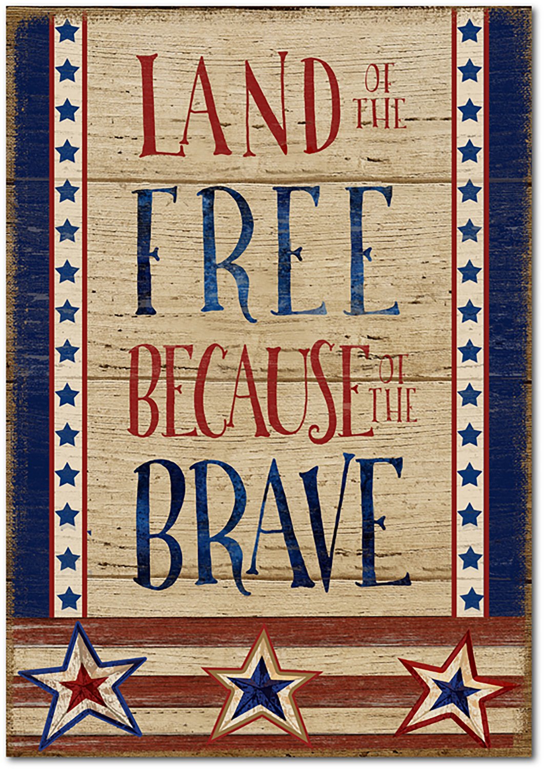 Courtside Market Celebrate 250 Land of the Free Flag Gallery-Wrapped Canvas 18 in x 12 in Wall Art with Wounded Warrior Project