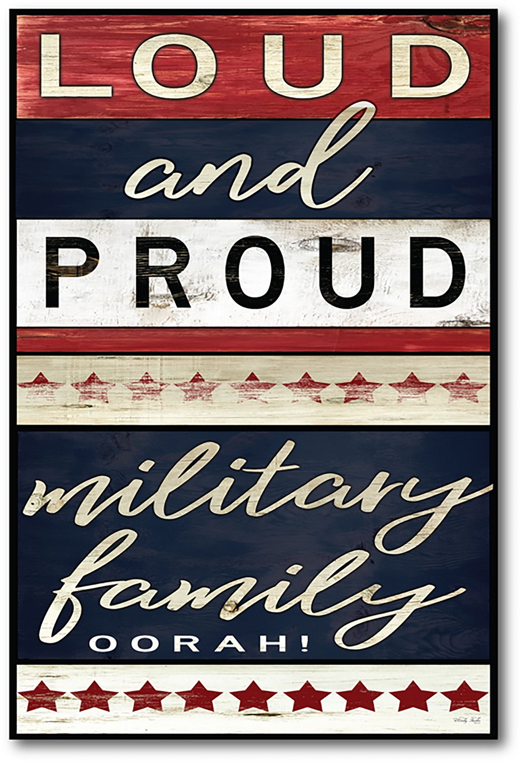 Courtside Market Celebrate 250 Proud Military Family Gallery-Wrapped Canvas 18 in x 12 in Wall Art with Wounded Warrior Project