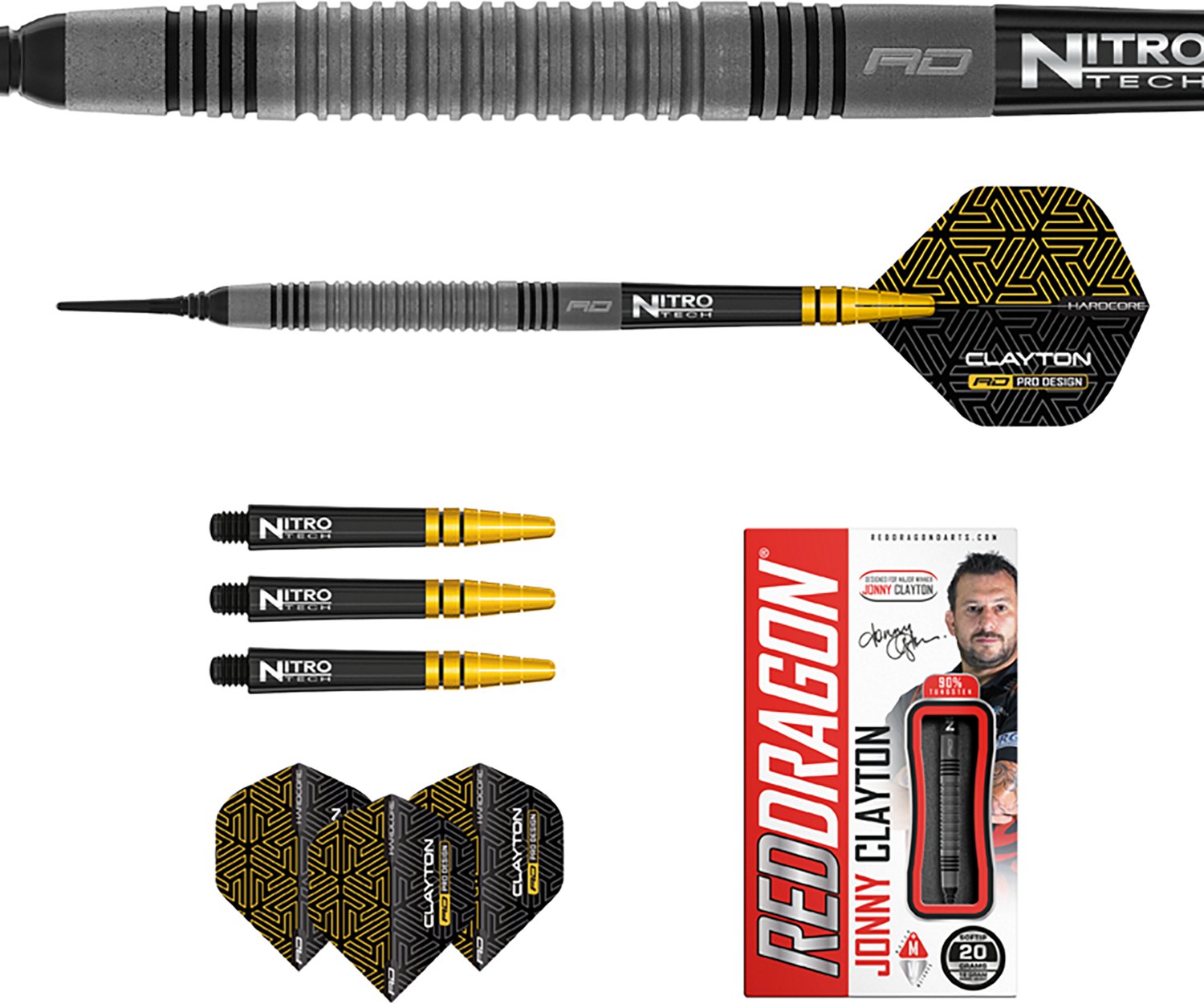 Red Dragon Jonny Clayton Oxide Edition 20g Darts Set - view number 5