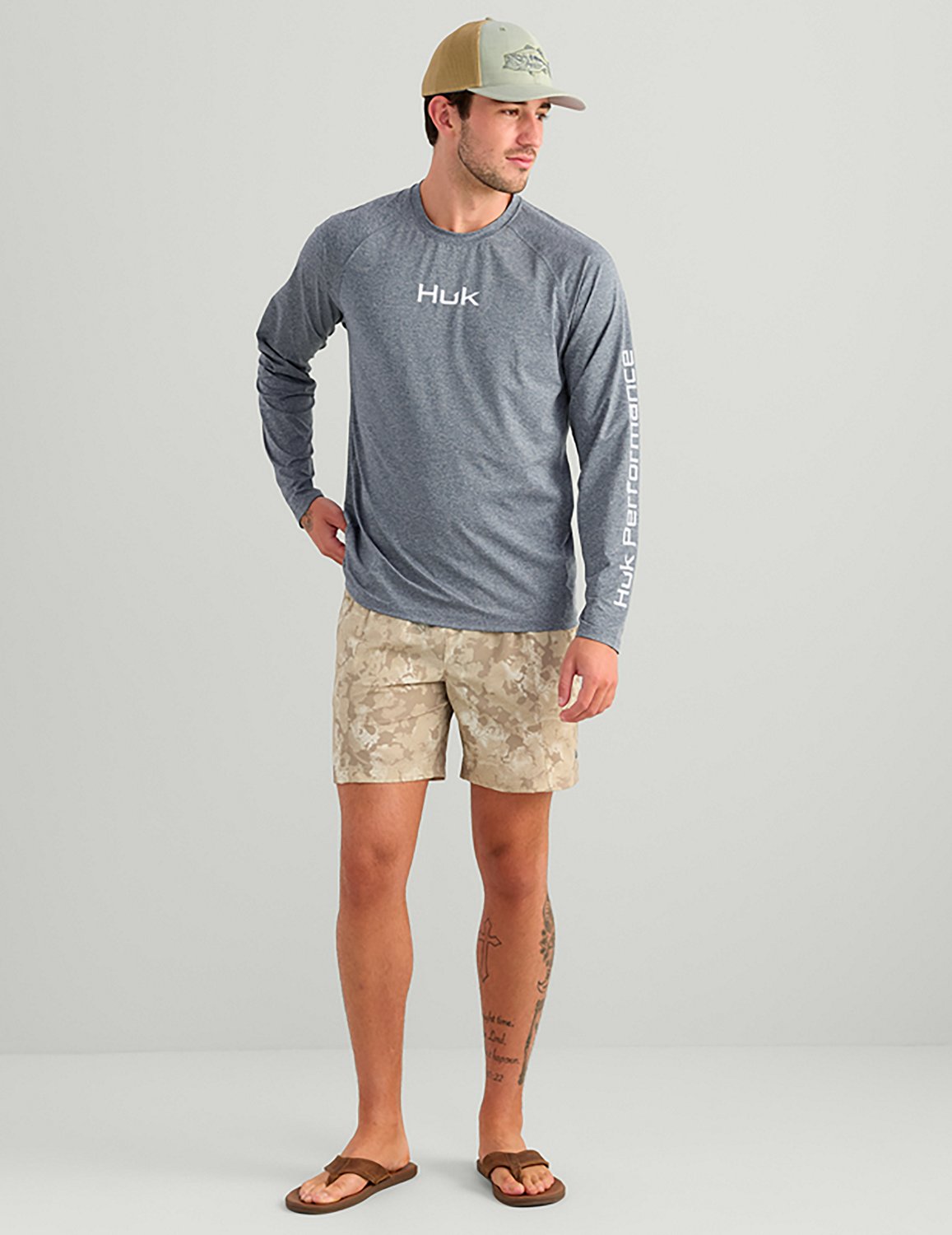 Huk Men's Airweight Long Sleeve Crew Shirt - view number 5