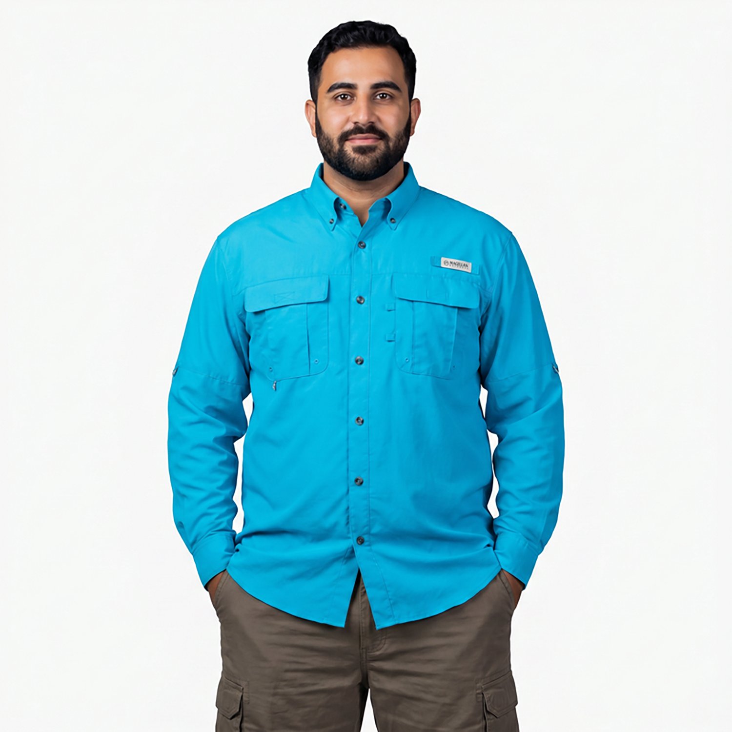 Magellan Outdoors Men's Laguna Madre Solid Long Sleeve Fishing Shirt