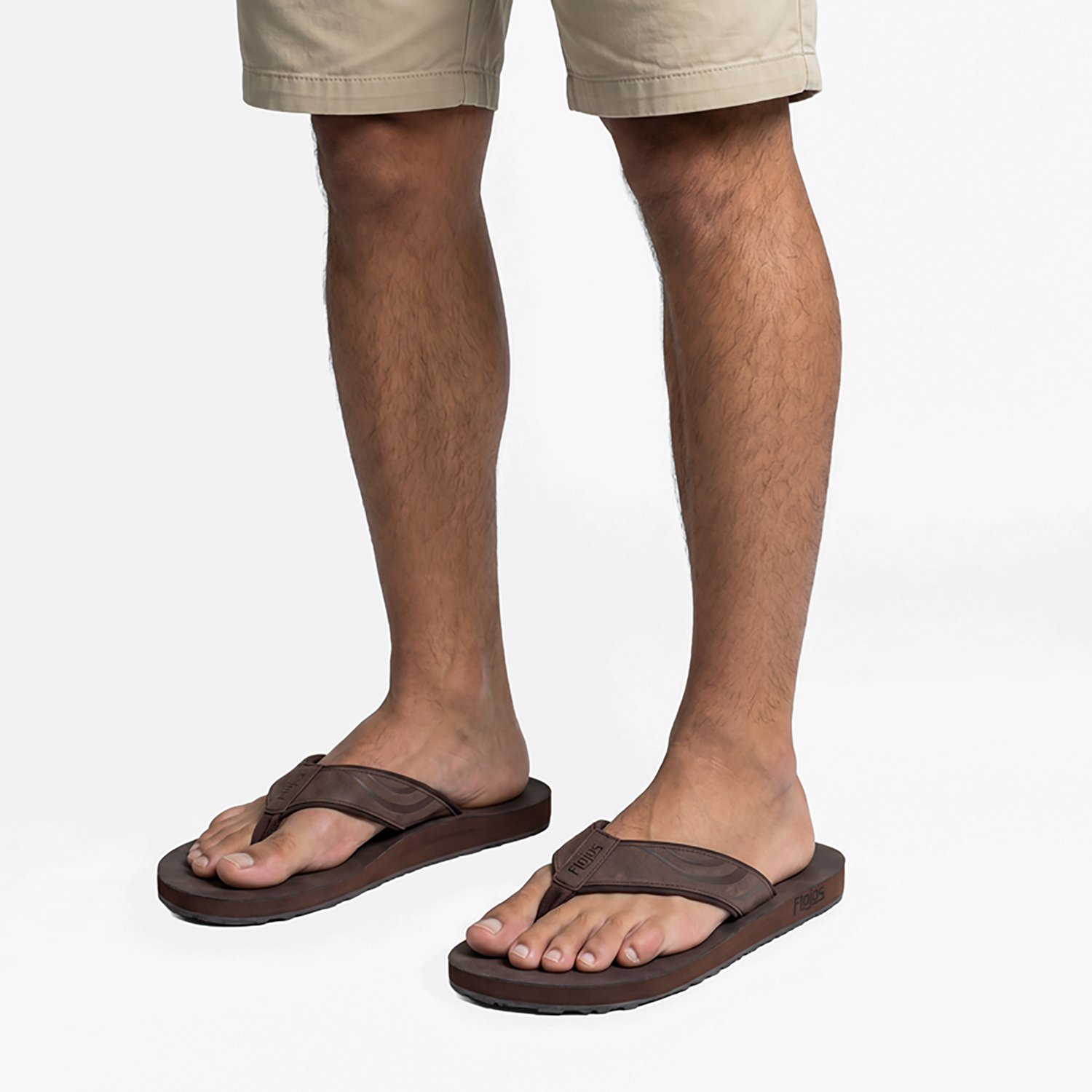 Flojos Men's Cuero Burnished Faux Suede Flip Flops                                                                               - view number 2